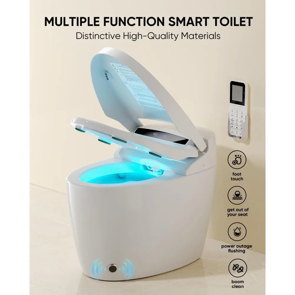 Free Delivery - Smart Toilet,Tankless Toilets with Warm Water Sprayer and Dryer, Foot Sensor Operation,Bidet with Heated Seat
