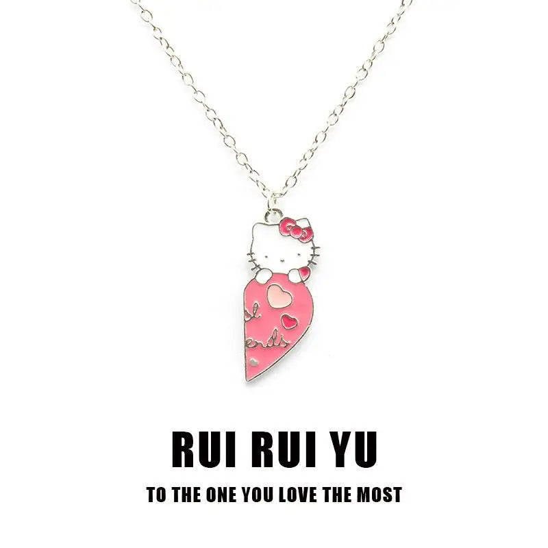 Hello Kitty Necklace Bow, Japanese and Korean Light Luxury Niche Design and Versatile Girl Gifts for Besties as Holiday Gifts