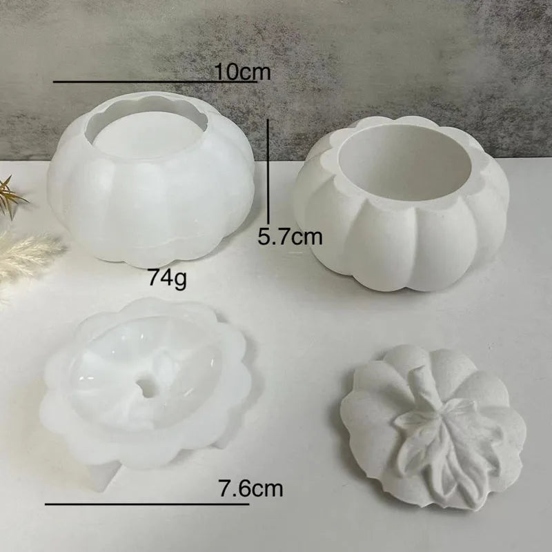 3D Halloween Storage Box Silicone Mold DIY Witch Pumpkin Candle Jar Crafts Making Plaster Resin Planter Casting Molds Home Decor