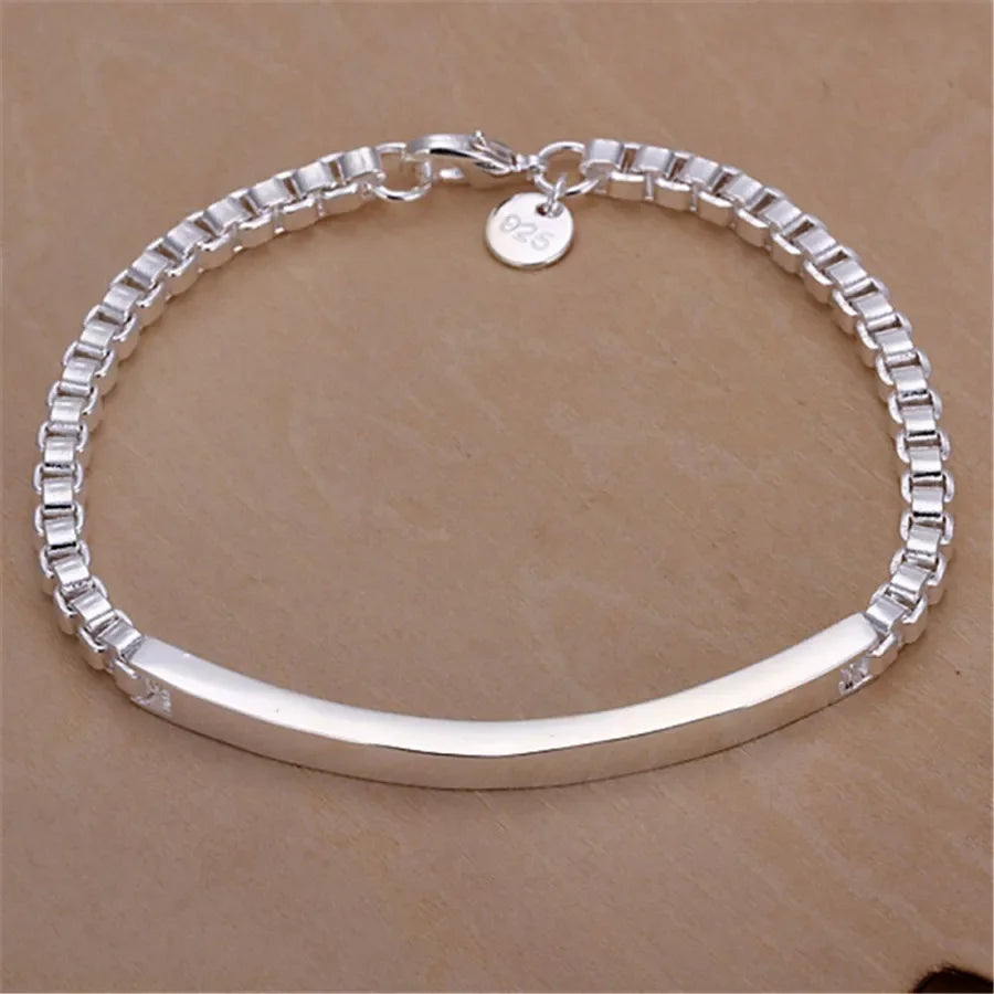 925 Sterling Silver Chain Exquisite Twisted Bracelet Fashion Charm Chain Women Men Solid Wedding Cute Simple Models Jewelry