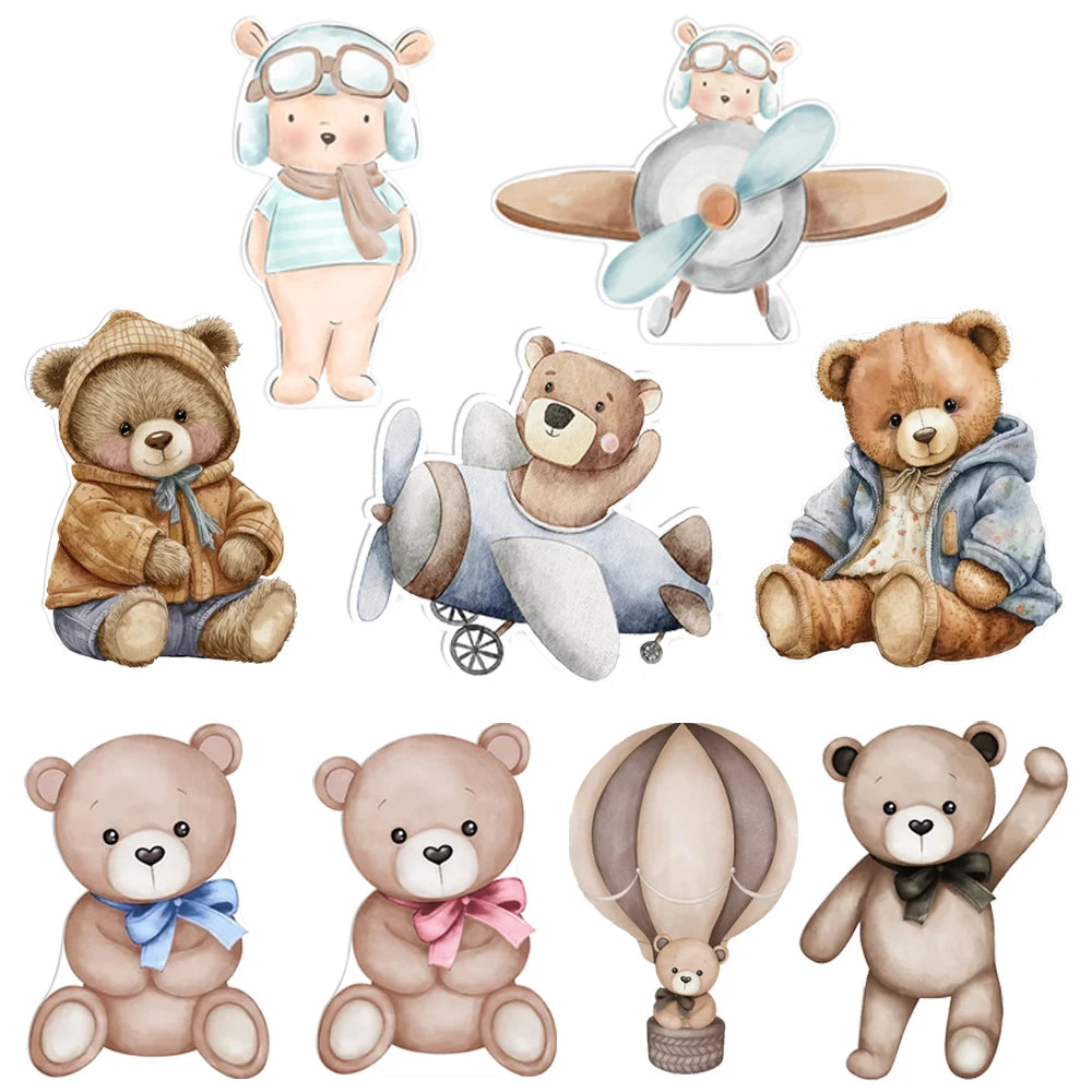 24/36inch Cartoon Bears Cutouts Teddy Bear KT Board Backdrop DIY Bearly Birthday Baby Shower Party Photo Props Decoration Suppli