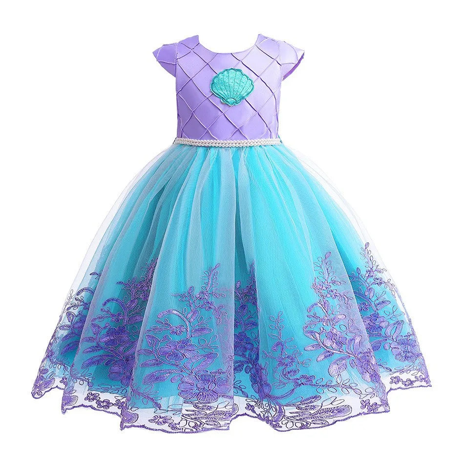 Summer Mermaid Dress Girls Kids Cosplay Dresses Princess Costume Perform Clothes Birthday Party Halloween Clothing