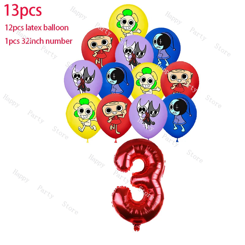 Dandy's World Birthday Party Decoration Split Sales Balloon Backdrop Cake Topper Dandy's World Birthday Party Supplies
