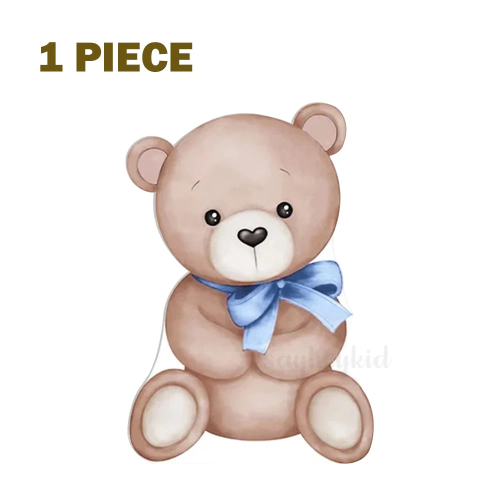 24/36inch Cartoon Bears Cutouts Teddy Bear KT Board Backdrop DIY Bearly Birthday Baby Shower Party Photo Props Decoration Suppli