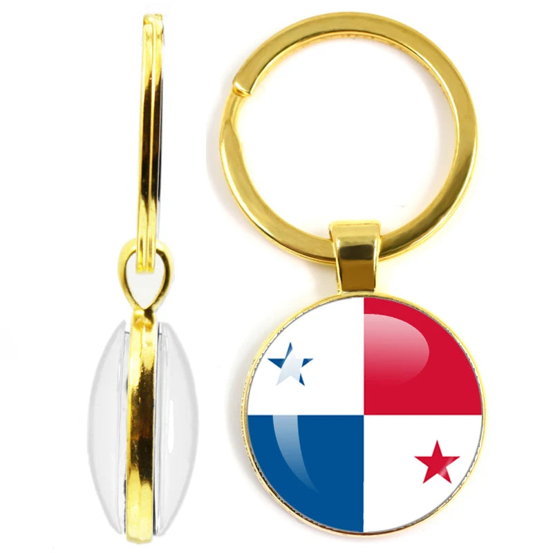 National Flag Glass Double-Sided Keychain Ethiopia Islas Canarias Kenya Sudan Madeira Melilla South Sudan Ceuta Seychelles
