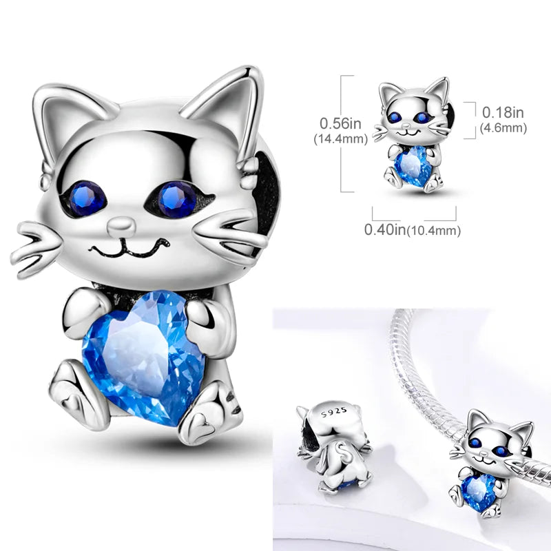 2025 Hot Sale Charms Bead 925 Sterling Silver Pink Butterfly Luminous Firefly Dangle Fit Bangle Bracelet Necklace DIY Jewelry