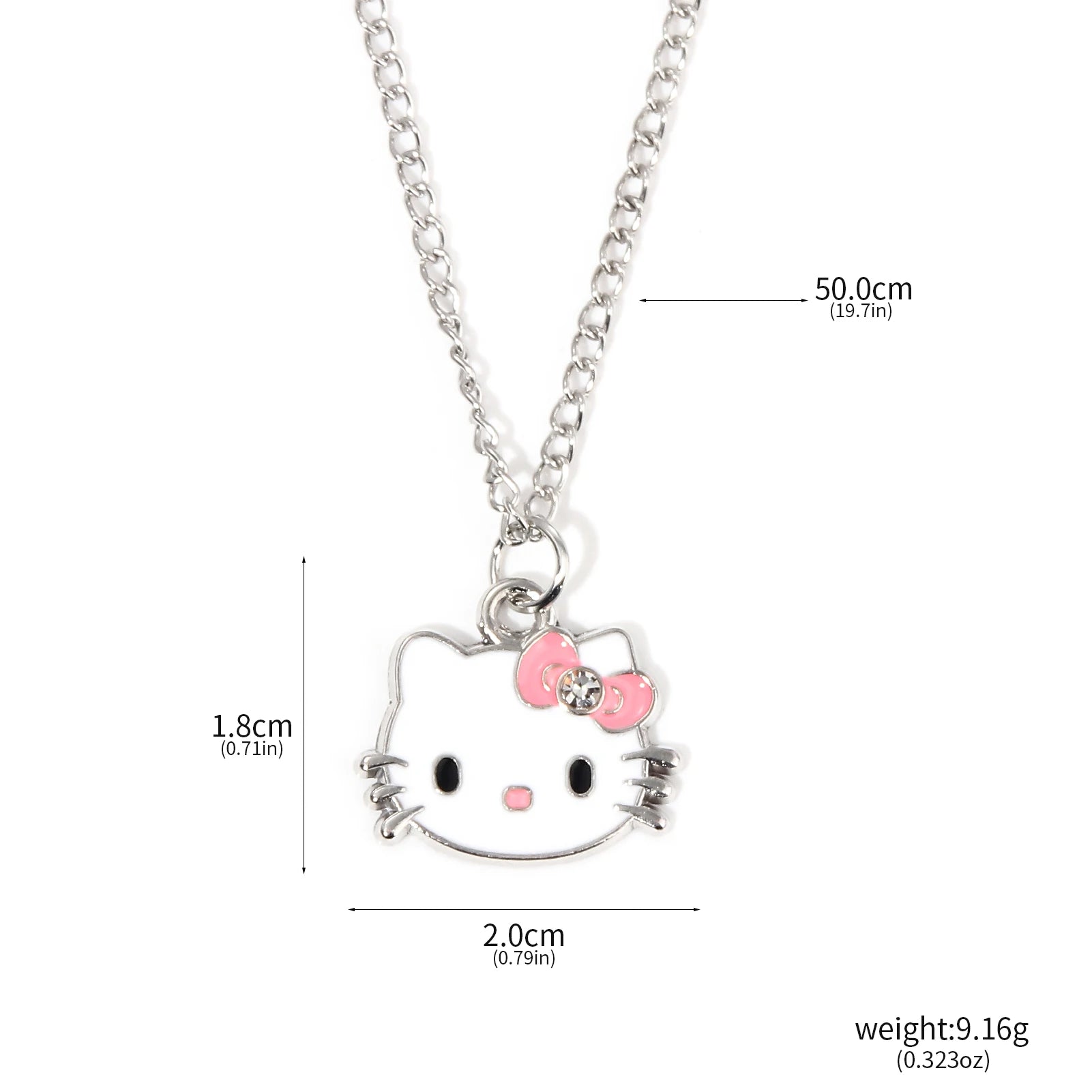 Hello Kitty Pendant Necklaces Fashion Bow Cute Cat Necklace For Women Men Jewelry Accessories Gifts Girl Metal KT Cat Pendant