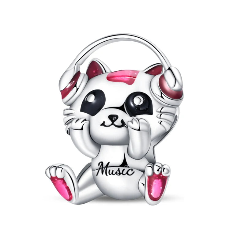 Hot Sale Charms Beads 925 Sterling Silver Pink Perfume Bottle Letter Luminous Firefly Tarot Card Beads Fit DIY Bracelets Jewelry