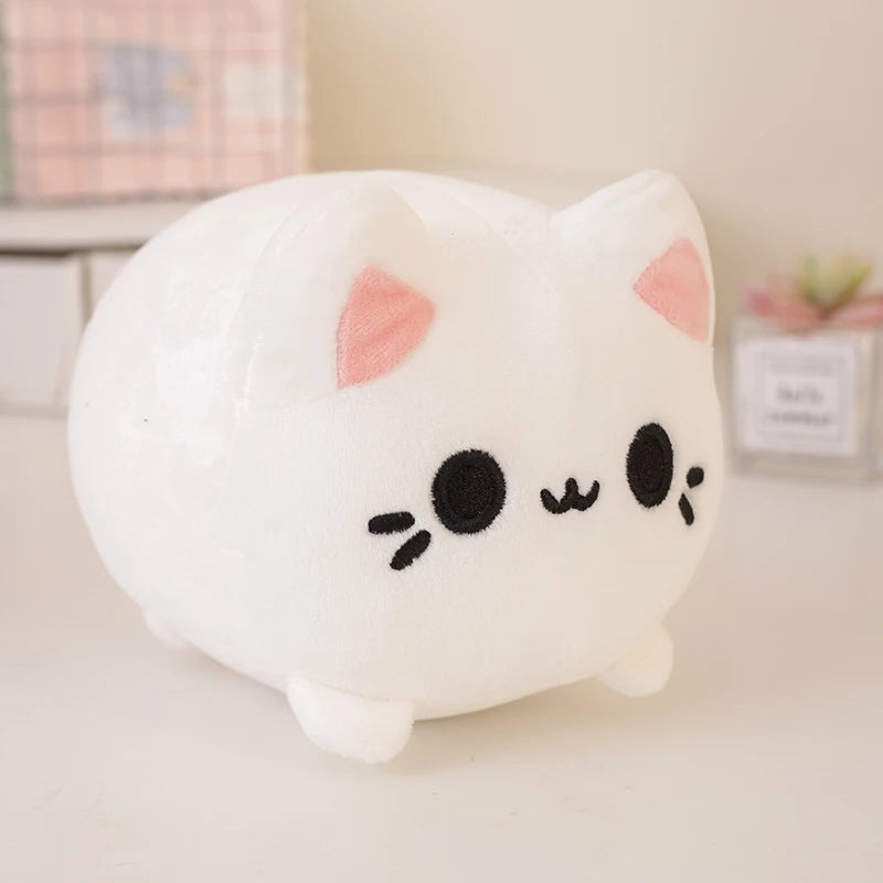 20cm Cartoon Plump Peach Cat Plush Soft Toy Cute Colorful Kitten Meow Stuffed Animal Kawaii Round Plushies Girl Boy Xmas Gift