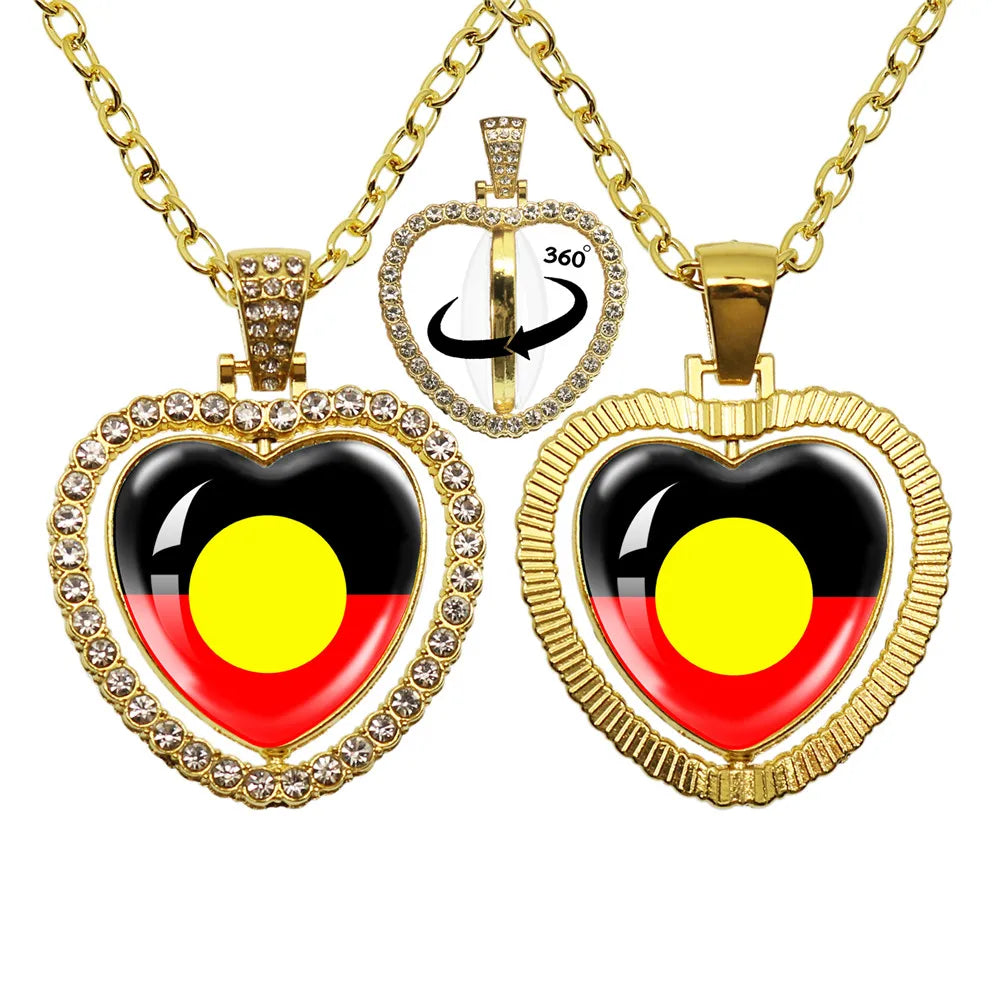 Australian Aboriginal Flag National Emblem Dangle Glass 25mm Key Chain Fashion  Key Chains Glass Cabochon Lady  Key Chains Jewel