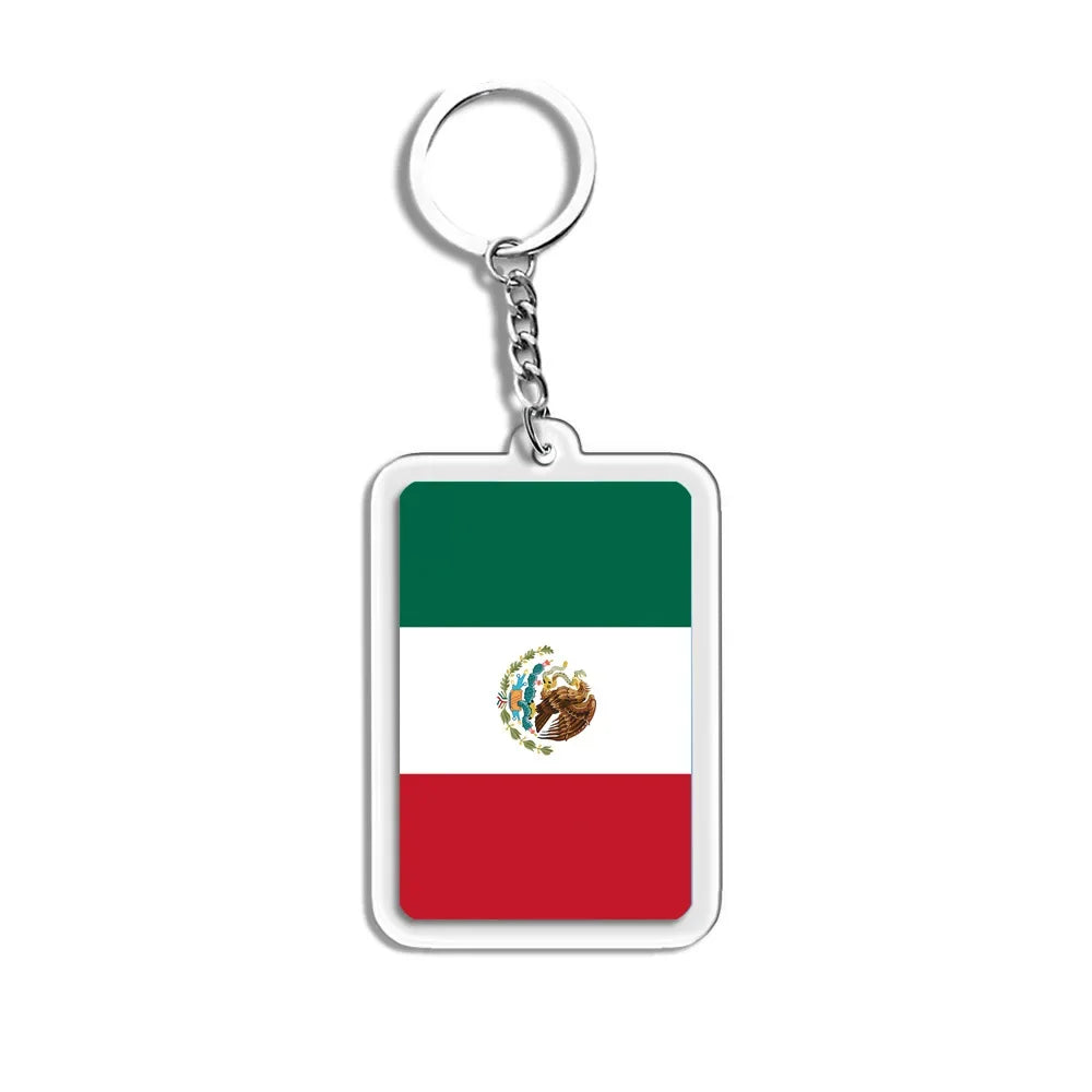 National Flag Keychain Serbia Spain Argentina USA Brazil France Portugal Denmark Poland Tunisia Flags Football Keyring Gifts