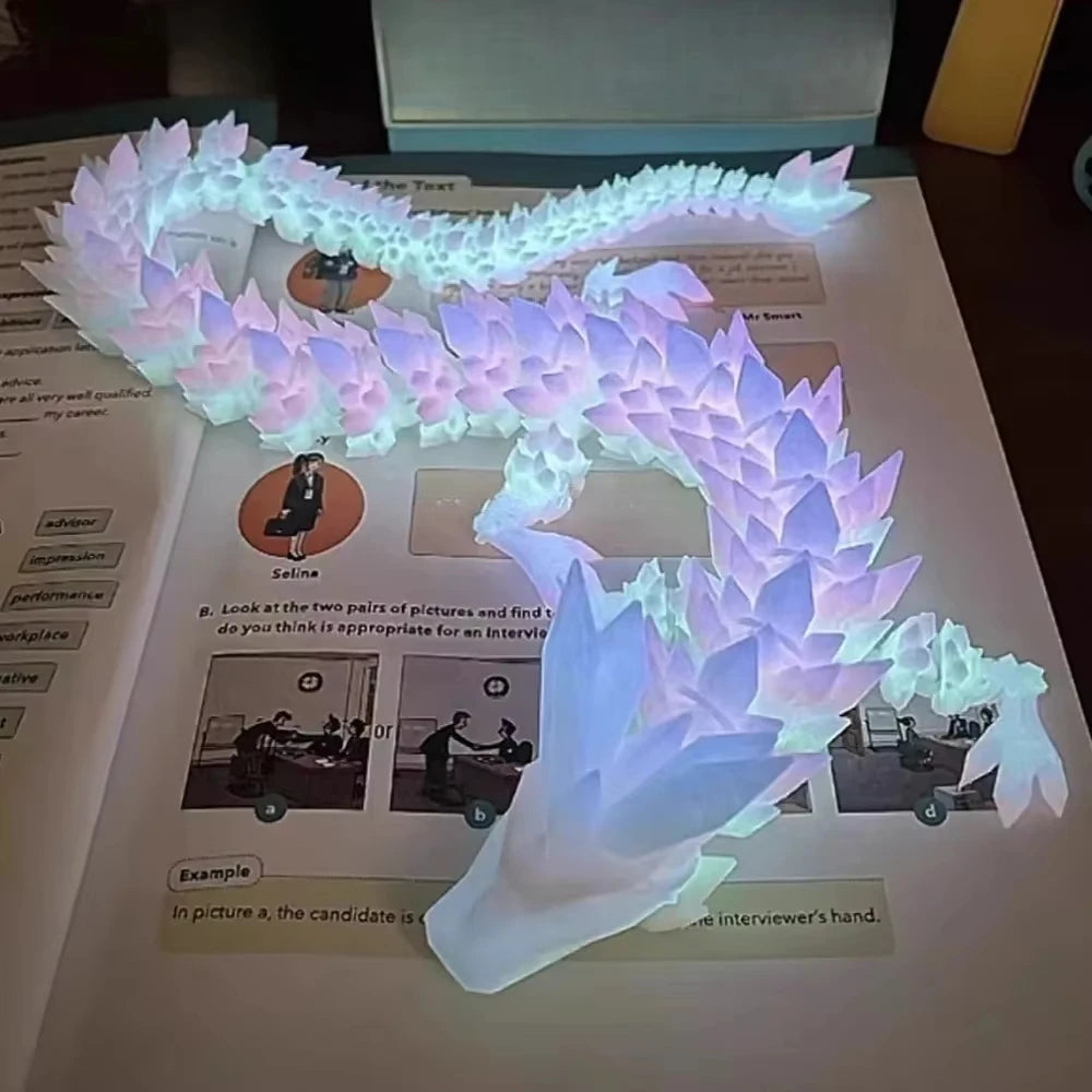 22/30/45cm New Luminous 3D Printed Dragon Glow in The Dark Flying Dragon Rotatable Articulated Wing Dragons Home Ornaments