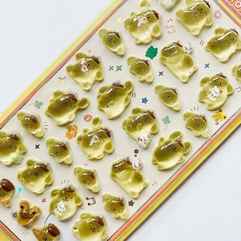 2025 New Hellokitty Hangyodon Cinnamoroll 3Dtransparent Jelly Sticker Crystal Decorative Stickers Children's Phone Casesdiy Toys
