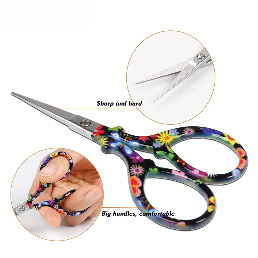 Professional Sharp Embroidery Scissors – Precision Sewing Tool with Leather Sheath for Needlework, Crafts & DIY (1-Piece)