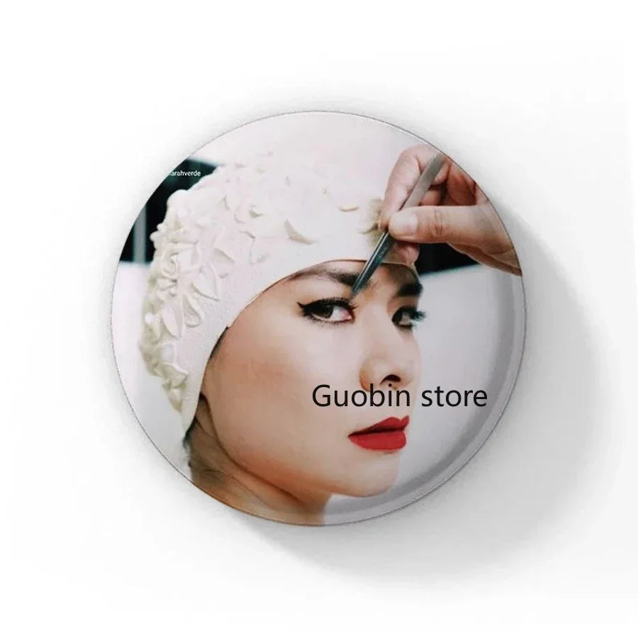 58mm Singer Mitski Enamel Pins Black and White Handmade Brooch Cartoon Cosplay Badge on Backpack Jewelry Accessories Gifts