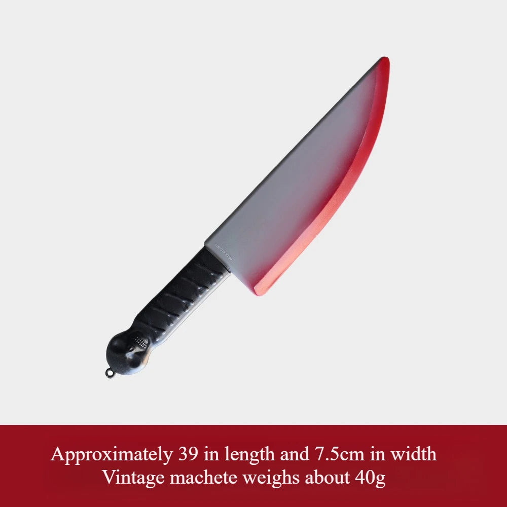 1pcs Halloween Fake Bloody Weapons Plastic Knife Axe Sickle Halloween Costume DIY Cosplay Props Decor Simulation Plastic Knife
