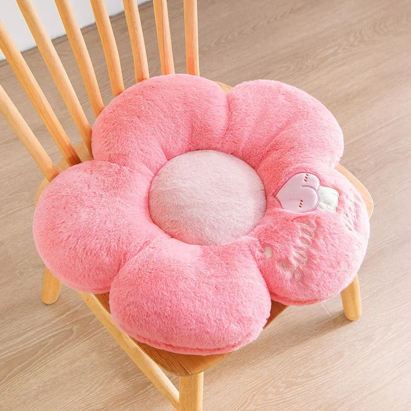 Long Plush Flower Shape Sofa Decor Cushion Stuffed Pink Peach Blossom Flower Baby Floor Playmat Birthday gift Office Seat Pillow