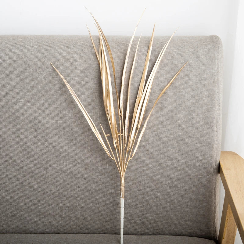 Gold Plastic Artificial Plants Balcony Bonsai DIY Flower Arrangement Eucalyptus Leaves  Autumn Home Party Christmas Decorations