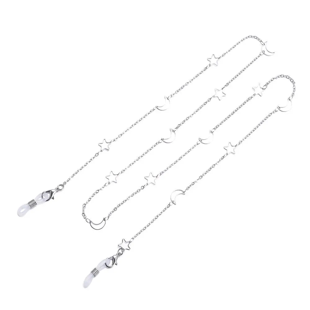 New Fashion Women Eyeglass Chain Hollow Star Pearl Beaded Sunglasses Reading Glasses Lanyard Eyewear Holder Neck Strap Rope