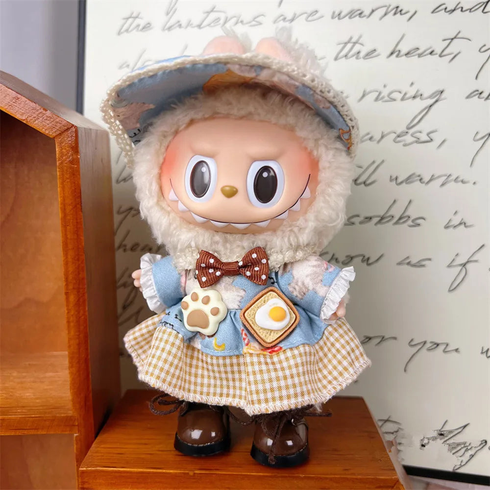 Plush Doll Multiple Styles Clothing Set For 17cm Labubu Outfit Accessories Trendy Clothes Girl Gift