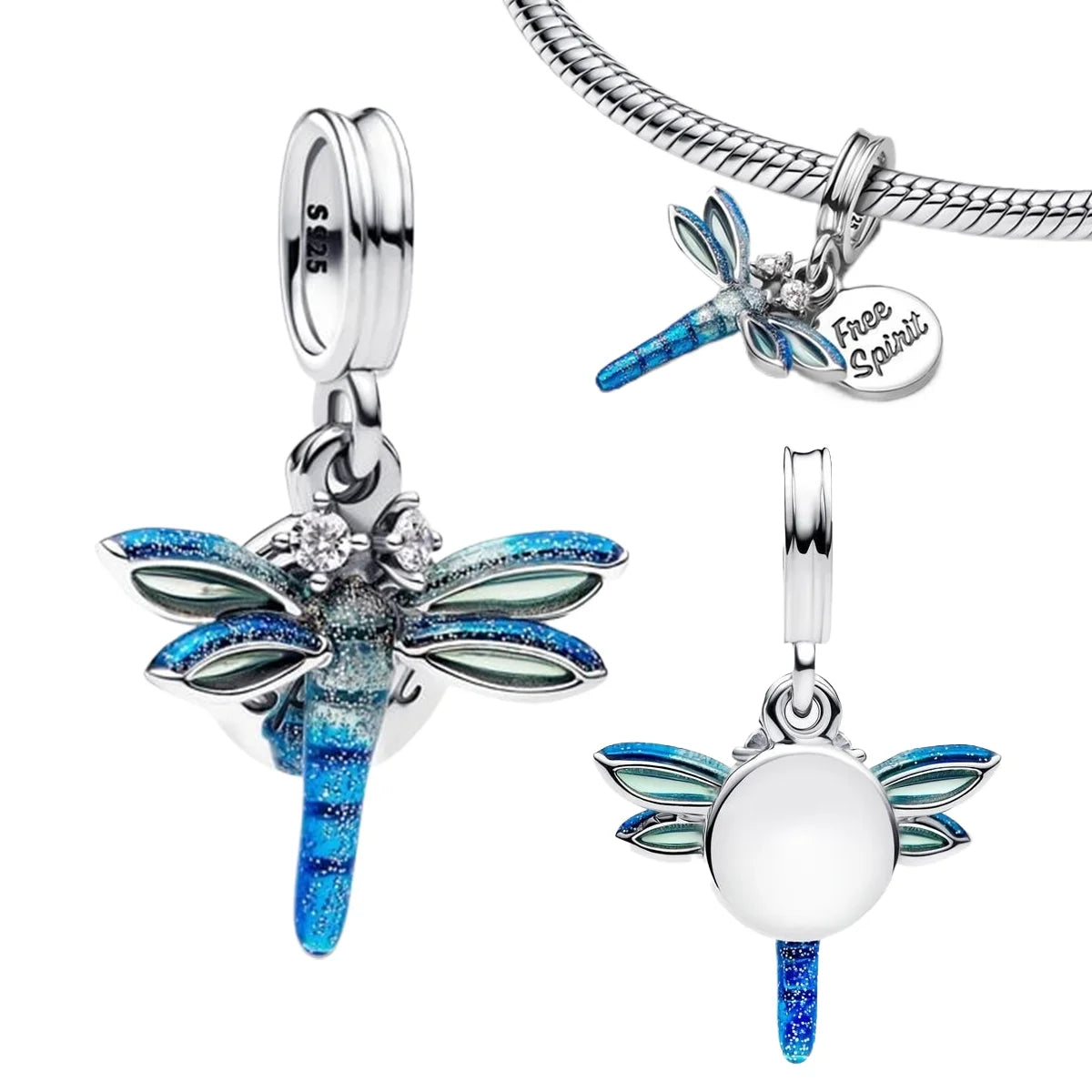 Pink Bow Ring Set Original 925 Sterling Silver Colorful Zircon Ring Earrings Bracelet Necklace Original DIY Women's Jewelry Gift