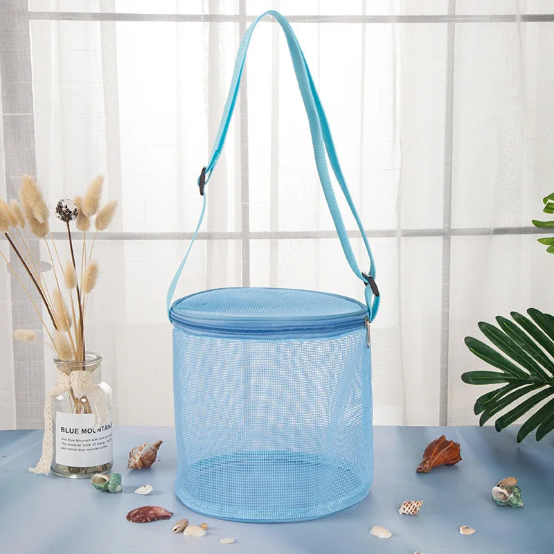 Net Yarn Shell Storage Bag Beach Three-dimensional Circle Dredging Bucket Toys Finishing Collection Bag