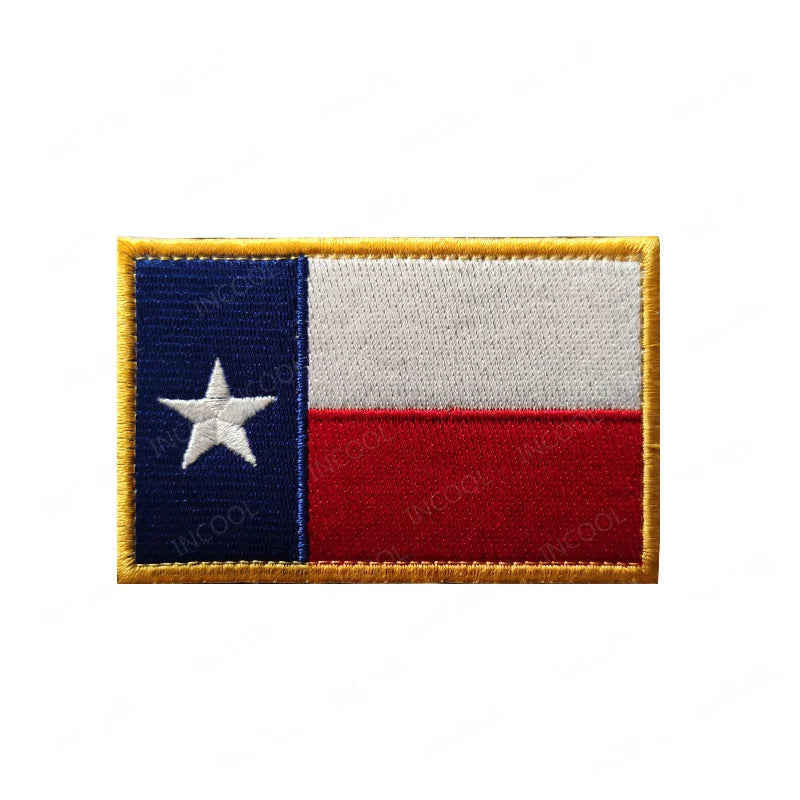State of Texas Flag Full Embroidery Patches PVC Rubber Appliques TX Lone Star Tactical Decoration Badges For Clothing Backpack