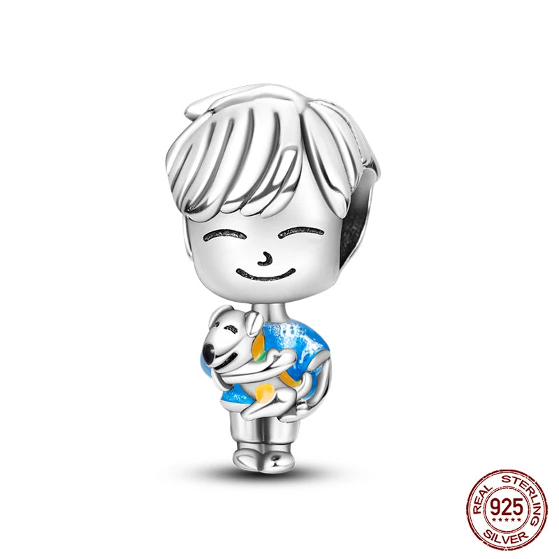 new in Real 925 Sterling Silver Boys and Girls Bicycle Charms Beads Fit Qikaola 925 Original Bracelets Fine DIY Jewelry Making