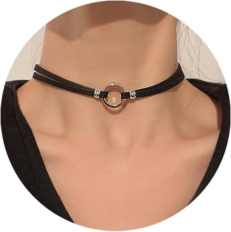 Black Necklaces for Women, Adjustable Layered Velvet Leather Lace Collar choker Necklaces, Goth Jewelry Gifts.