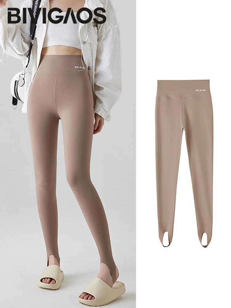 BIVIGAOS Skin-Touch Seamless Foot Pants Sharkskin Leggings Women Autumn New Fitness Sport Leggings Sexy Body Shape Shark Pants