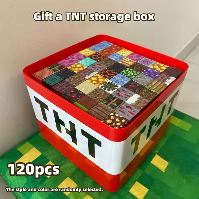 NEW TNT Building Blocks Storage Box, Magnetic Building Blocks Toy Building Block Set Children's DIY Assembly Toy Building Blocks