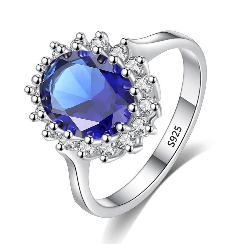 Cut 3.2ct to create blue Zircon ring original charm engagement ring