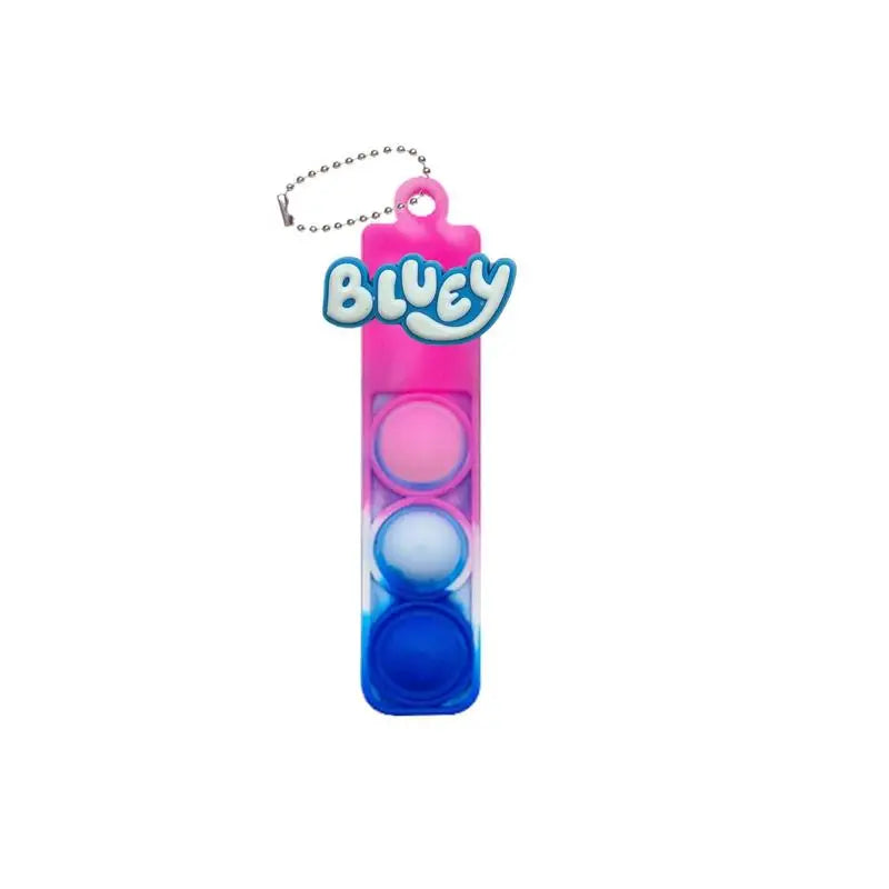 Bluey silicone round long bubble pendant silicone color decompression backpack pendant Bluey's friends keychain Halloween gift
