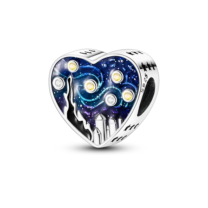 Original Charms Bead 925 Sterling Silver Inlaid Zirconium Bowknot Love Heart Balloon Pendants Fit Bracelet DIY Jewelry Marking