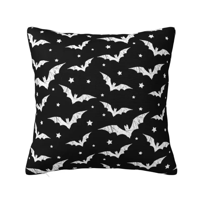Custom Gothic Halloween Lace Bats Cushion Cover 45x45 Cm Polyester Throw Pillow Case For Sofa Living Room Decoration Pillowcase