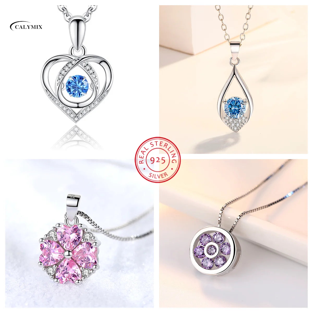 925 Sterling Silver Necklace for Women Simple Irregular Heart Moon Trendy Simple Geometric Handmade Chocker Fine Jewelry