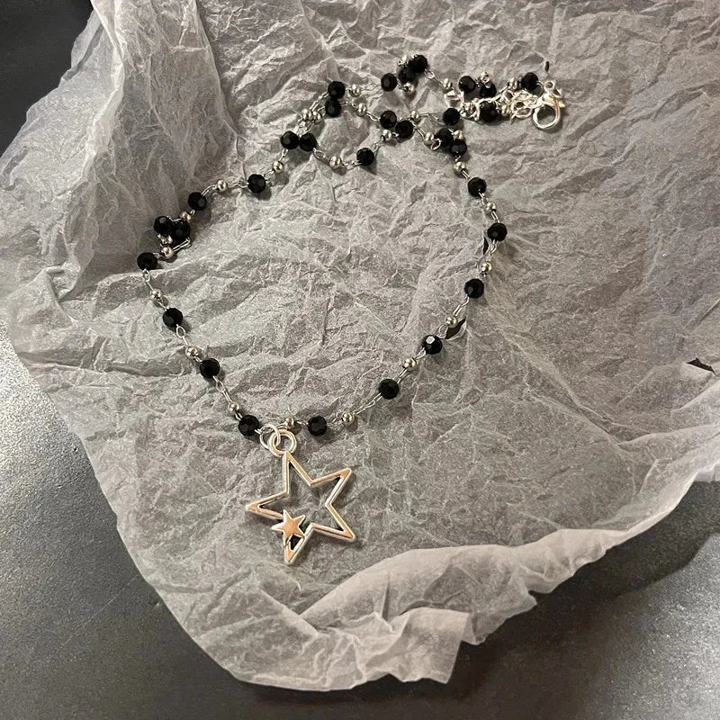 Y2k Love Heart Necklace for Women Fashion Hip Hop Red Hearts Pink Pendants Necklaces Rope Chain Girls Rave Gift Gothic Jewelry