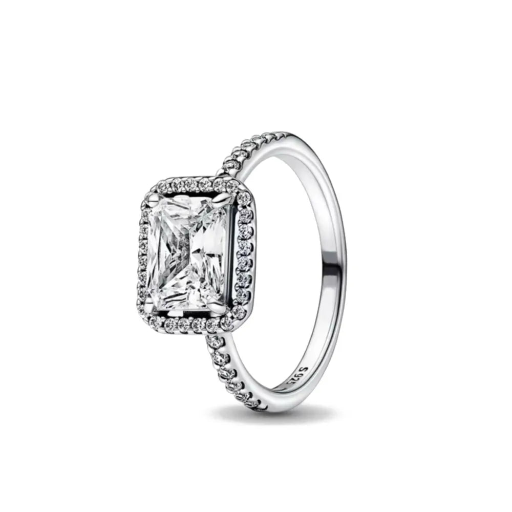2025 New 925 Silver Square Ring, Size 6 7 8 9, Suitable For Exquisite High-Quality Jewelry For Women At Wedding Parties