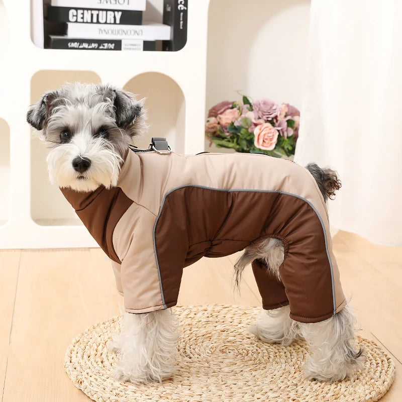 Warm Pet Clothes With D-ring Reflective Dog Jumpsuit For Small Medium Dogs Camouflage Puppy Coat For Winter Chihuahua Pug Jacket