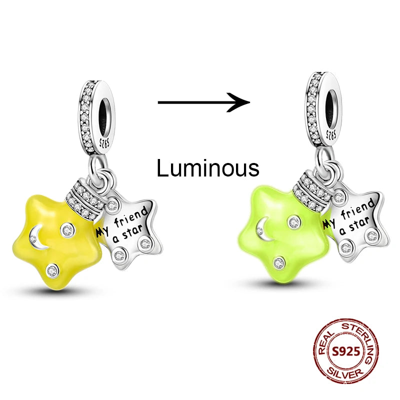 925 Sterling Silver Strawberry Turtle Owl Charm Beads Suitable For Original Bracelet Women DIY Jewelry Making Birthday Gifts