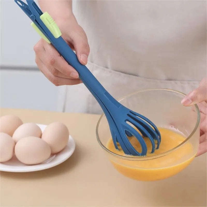 1PC Kitchen Hand Whisk Egg Whisk Poached Egg Tongs Food Tongs Baking Whisk Cream Beater Kitchen Multifunctional Tool  Cooking