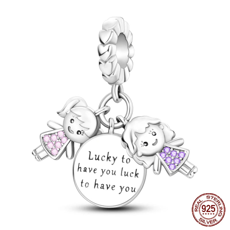 new in Real 925 Sterling Silver Boys and Girls Bicycle Charms Beads Fit Qikaola 925 Original Bracelets Fine DIY Jewelry Making