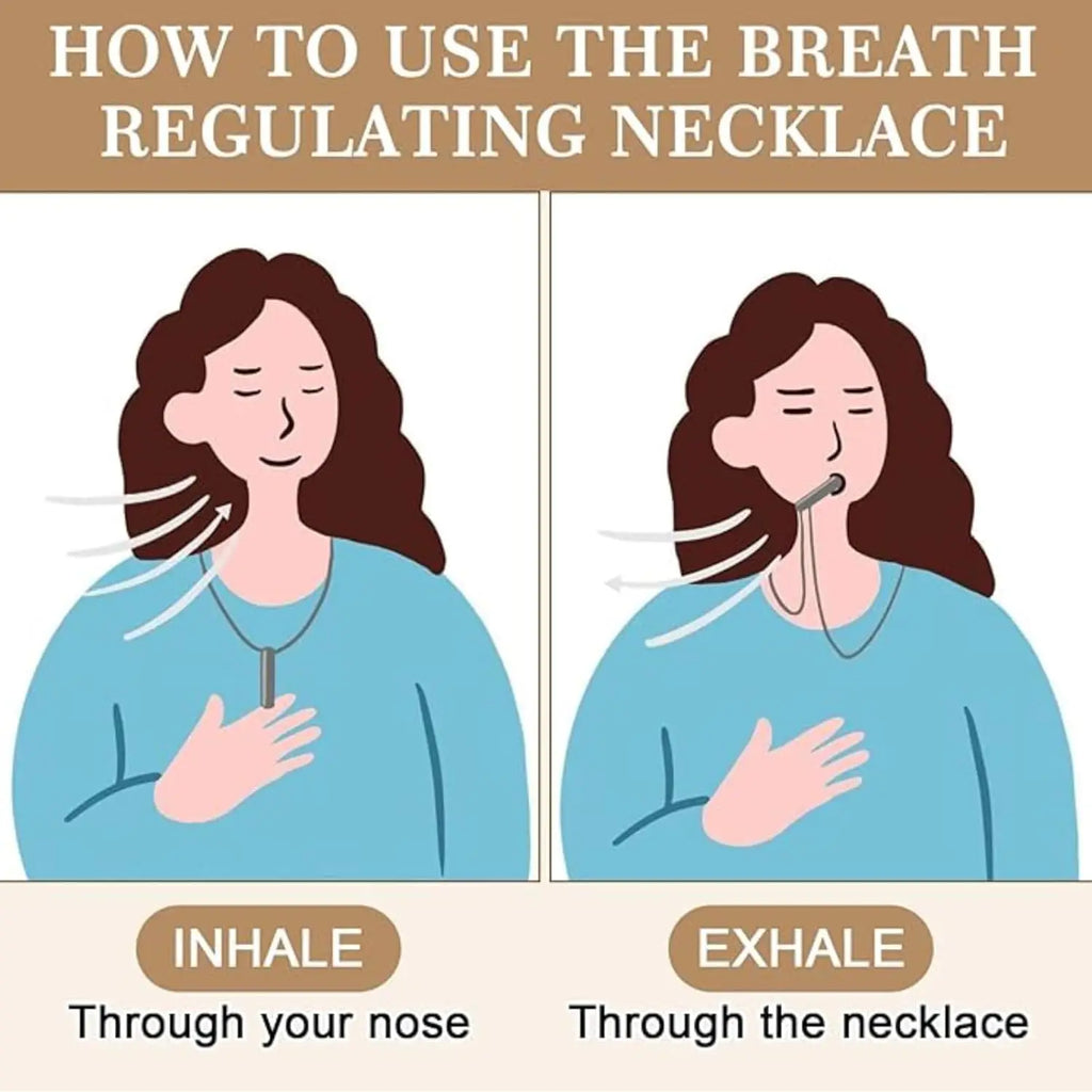 Quit Smoking Vaping Breathing Necklace Smokeless Inhaler Calming Relief Chain with Refillable Mint Pods Mindfulness Breathing