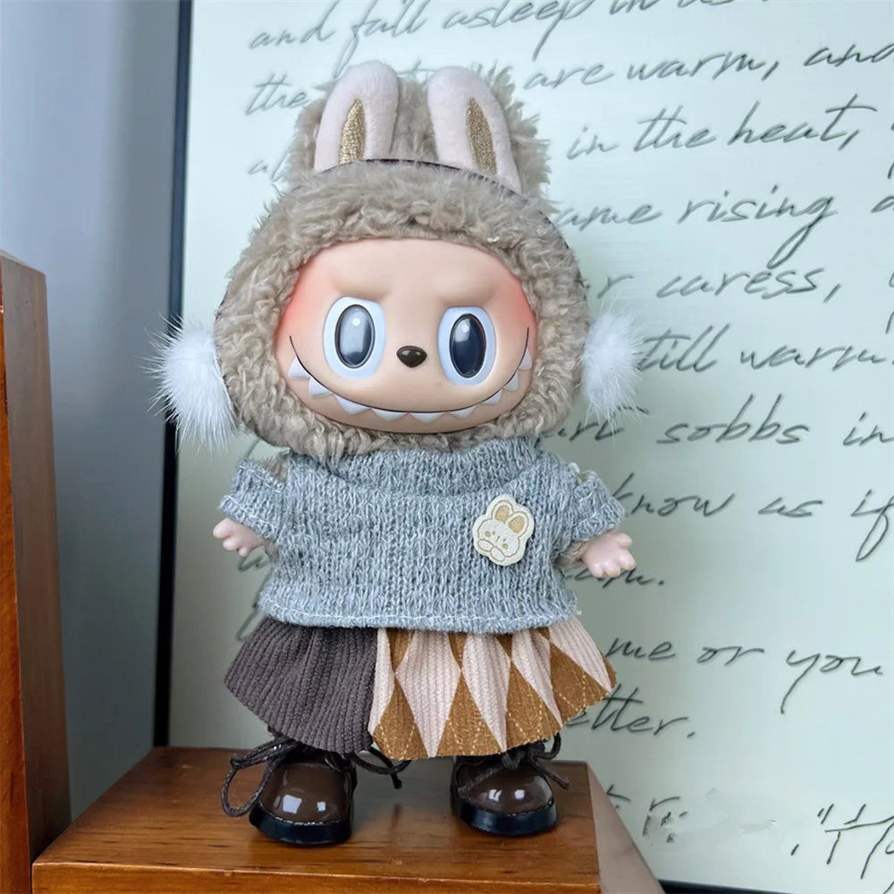 Plush Doll Multiple Styles Clothing Set For 17cm Labubu Outfit Accessories Trendy Clothes Girl Gift