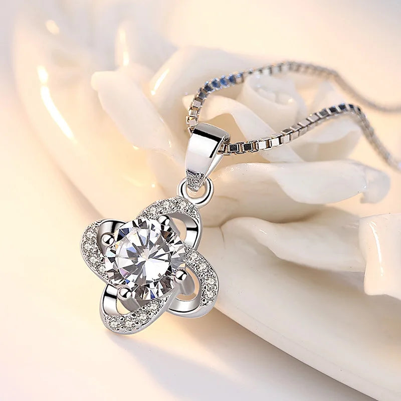 925 Sterling Silver Necklace for Women Simple Irregular Heart Moon Trendy Simple Geometric Handmade Chocker Fine Jewelry