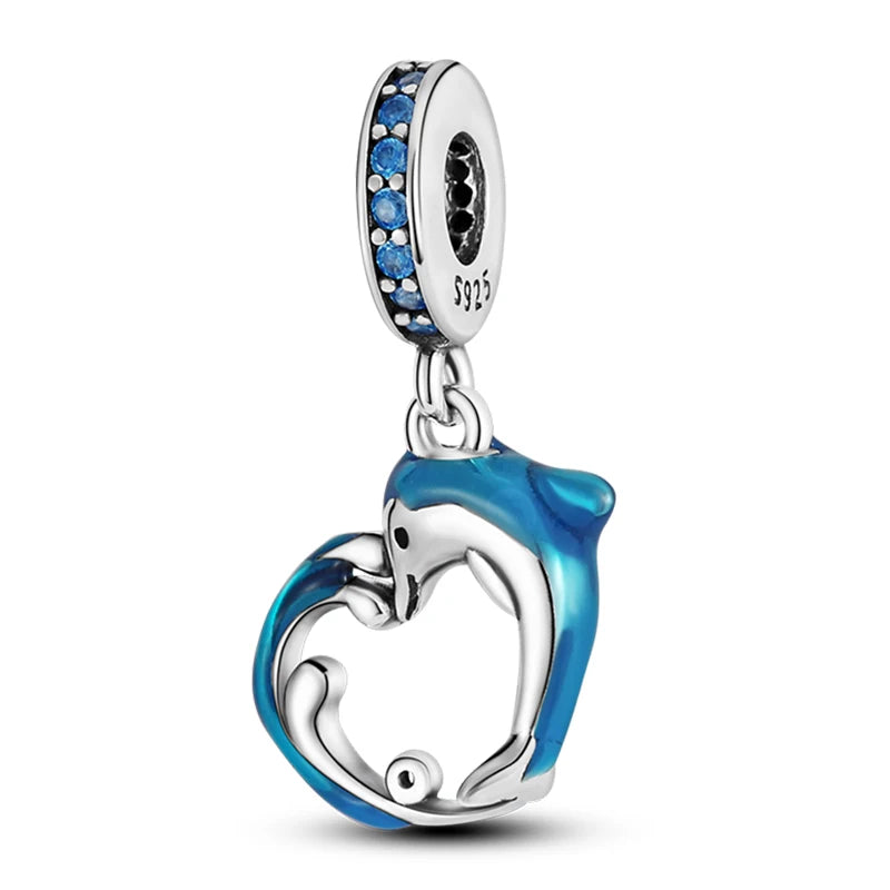 Ocean Trendy 925 Silver Dolphin Crab Boat Beach Charms Beads Fit 3mm Original Bracelets DIY Thoughtful Fine Jewelry Making Gifts