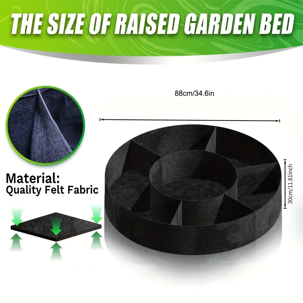 1 classic circular garden bed, lightweight freestanding circular planter, suitable for vegetables, herbs and all manner of plant