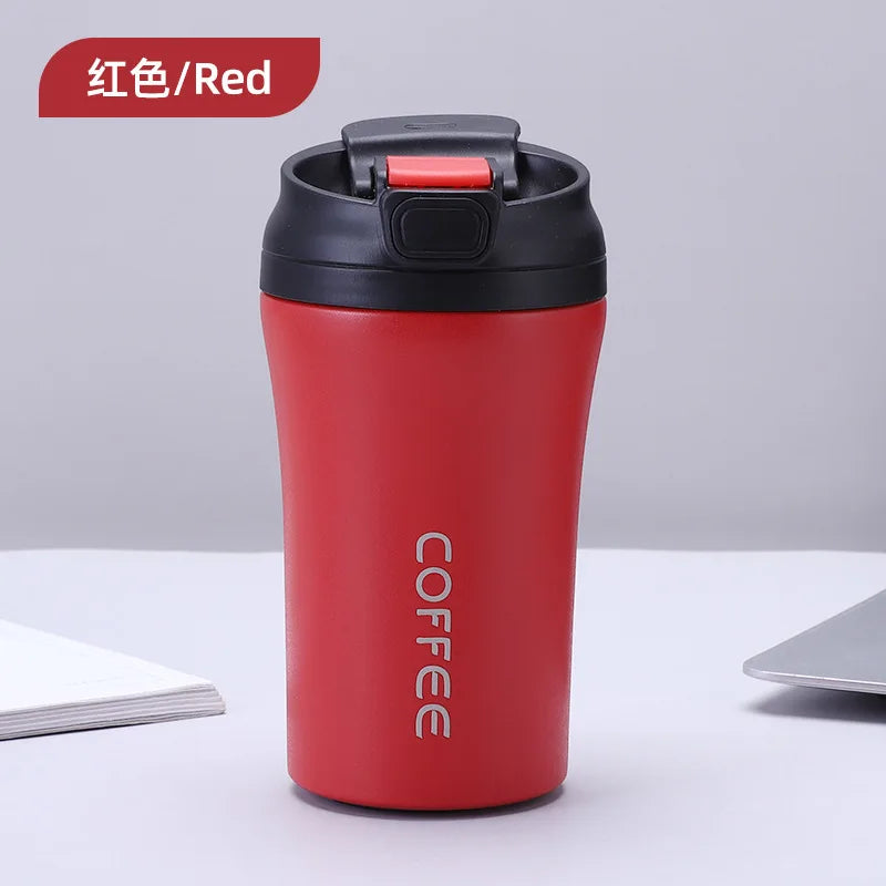 Stainless Steel Travel Mug with Straw, Portable Coffee Cup for Office/Car, Insulated Thermo Cup (13.5oz, Hot & Cold)