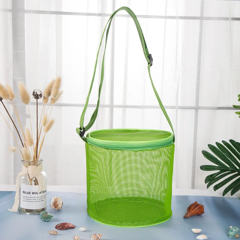 Net Yarn Shell Storage Bag Beach Three-dimensional Circle Dredging Bucket Toys Finishing Collection Bag