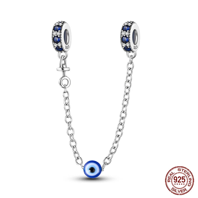 100% Real 925 Sterling Silver Classic Devil's Eye Charms Beads For Women Fit Original Qikaola Bracelets Fine DIY Jewelry Making